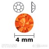 Strass oranje 4mm